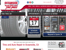 Tablet Screenshot of oceansidetireandservicecenter.com